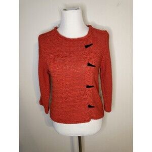 Habitat Clothes To Live In Sweater Lagenlook Boho Orange Top Cotton Blend Small